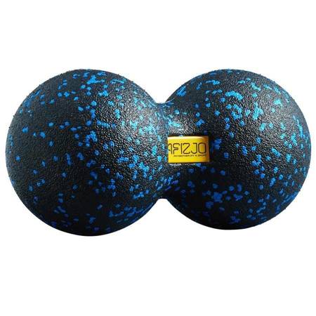 Podwójna piłka do masażu EPP roller - czarno-niebieska 12 cm - GOmigo